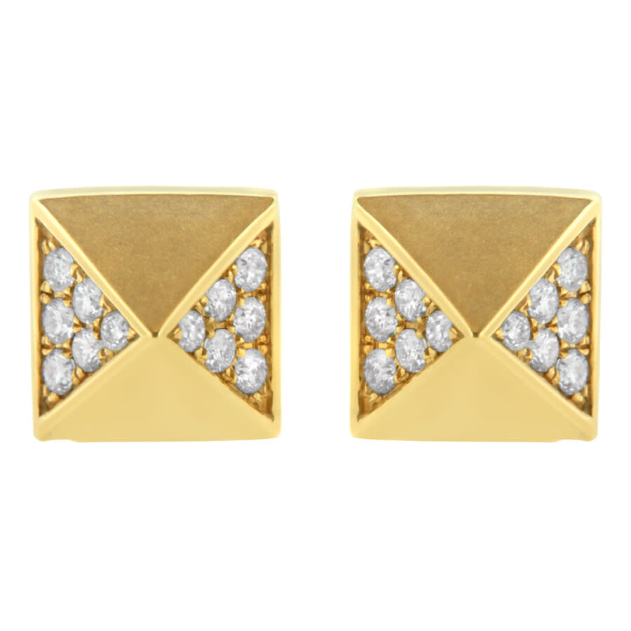 Haus Of Brilliance 14k Yellow Gold 1/4 Cttw Diamond Pyramid Stud Earring (g-h Color In Yellow