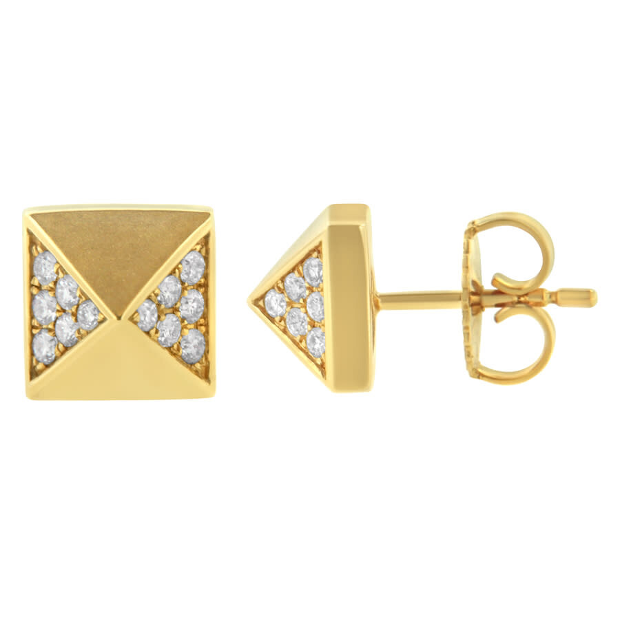 Haus Of Brilliance 14k Yellow Gold 1/4 Cttw Diamond Pyramid Stud Earring (g-h Color In Yellow