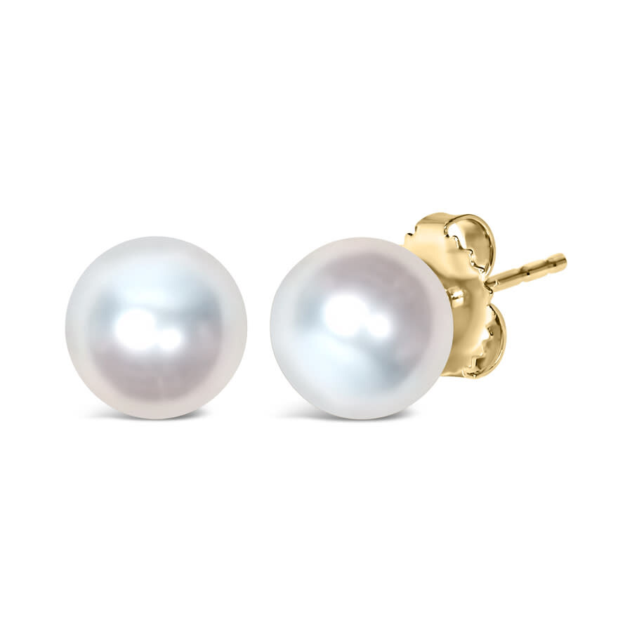 Haus Of Brilliance 14k Yellow Gold 5-5.5mm Cultured Freshwater Pearl Solitaire Stud Earrings