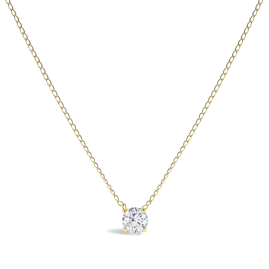 Haus Of Brilliance 14k Yellow Gold Floating 1/2 Cttw Lab Grown Diamond Solitaire Pendant Necklace -