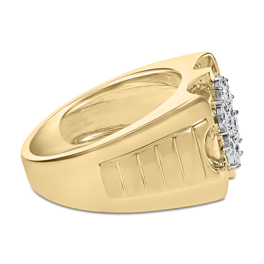 Haus Of Brilliance 14k Yellow Gold Plated .925 Sterling Silver 1/3 Cttw Miracle-set Floral Diamond C