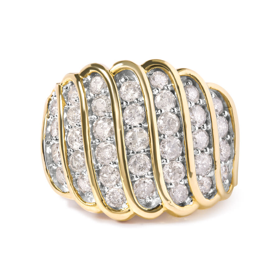 Haus Of Brilliance 14k Yellow Gold Plated .925 Sterling Silver 2.00 Cttw Diamond Multi Row Band Ring In Yellow