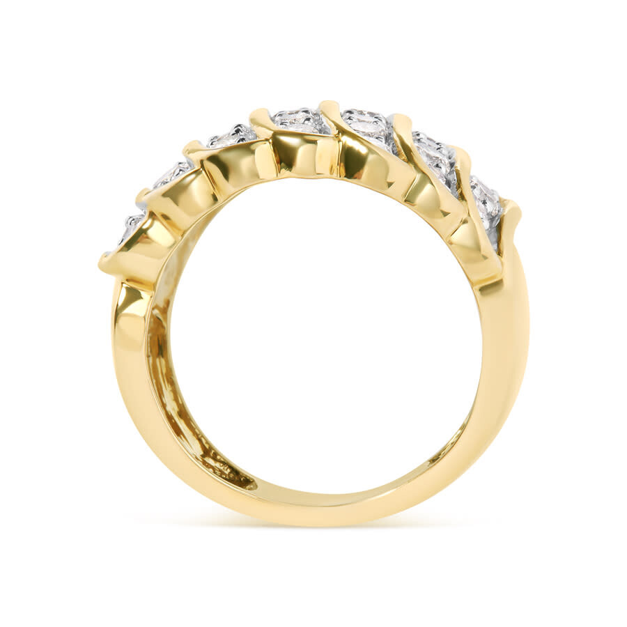 Haus Of Brilliance 14k Yellow Gold Plated .925 Sterling Silver 2.00 Cttw Diamond Multi Row Band Ring In Yellow