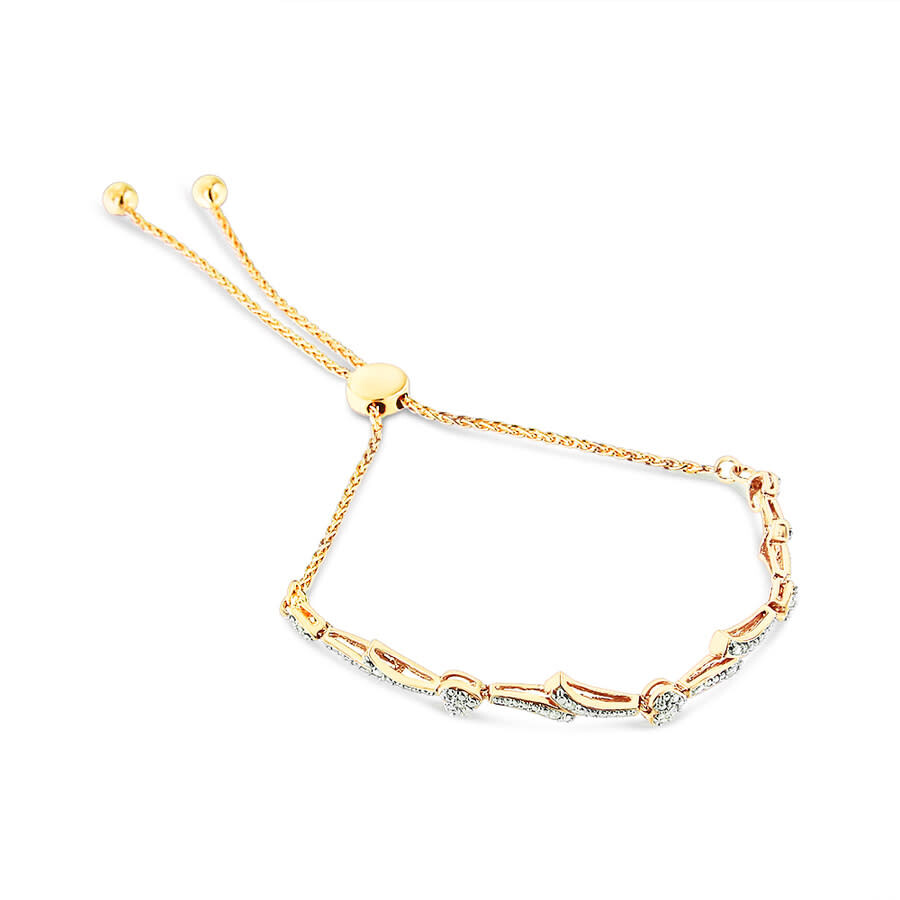Haus Of Brilliance 14k Yellow Gold Plated .925 Sterling Silver Round-cut Diamond Accent Bracelet (i- In Yellow