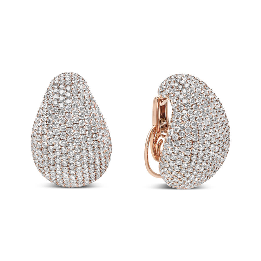 Haus Of Brilliance 18k Rose Gold 13 1/5 Cttw Micro-pave Diamond Sculptural Design Statement Stud Ear In Pink