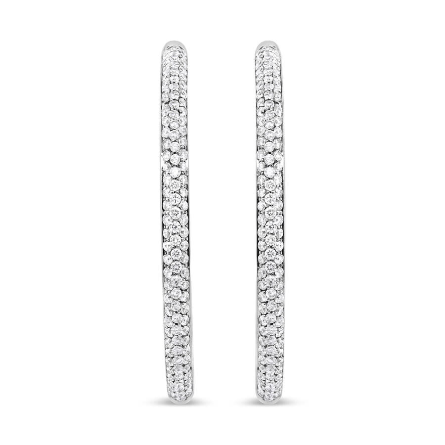 Haus Of Brilliance 18k White Gold 2.00 Cttw Round-cut Diamond Inner-outer Hoop Earrings In White