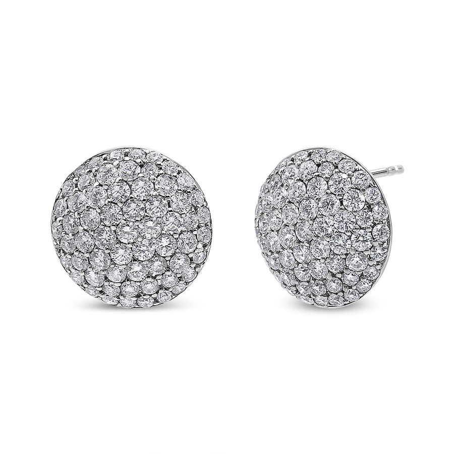Haus Of Brilliance 18k White Gold 3 1/2 Cttw Shared Prong Set Diamond Cluster Composite Disc Stud Ea In White