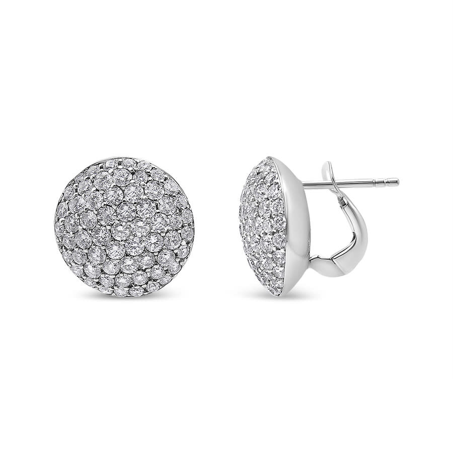 Haus Of Brilliance 18k White Gold 3 1/2 Cttw Shared Prong Set Diamond Cluster Composite Disc Stud Ea In White
