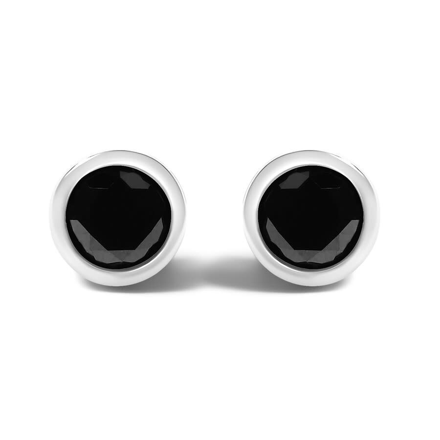Haus Of Brilliance .925 Sterling Silver 1 3/8 Cttw Round Brilliant-cut Black Diamond Stud Earrings W In White