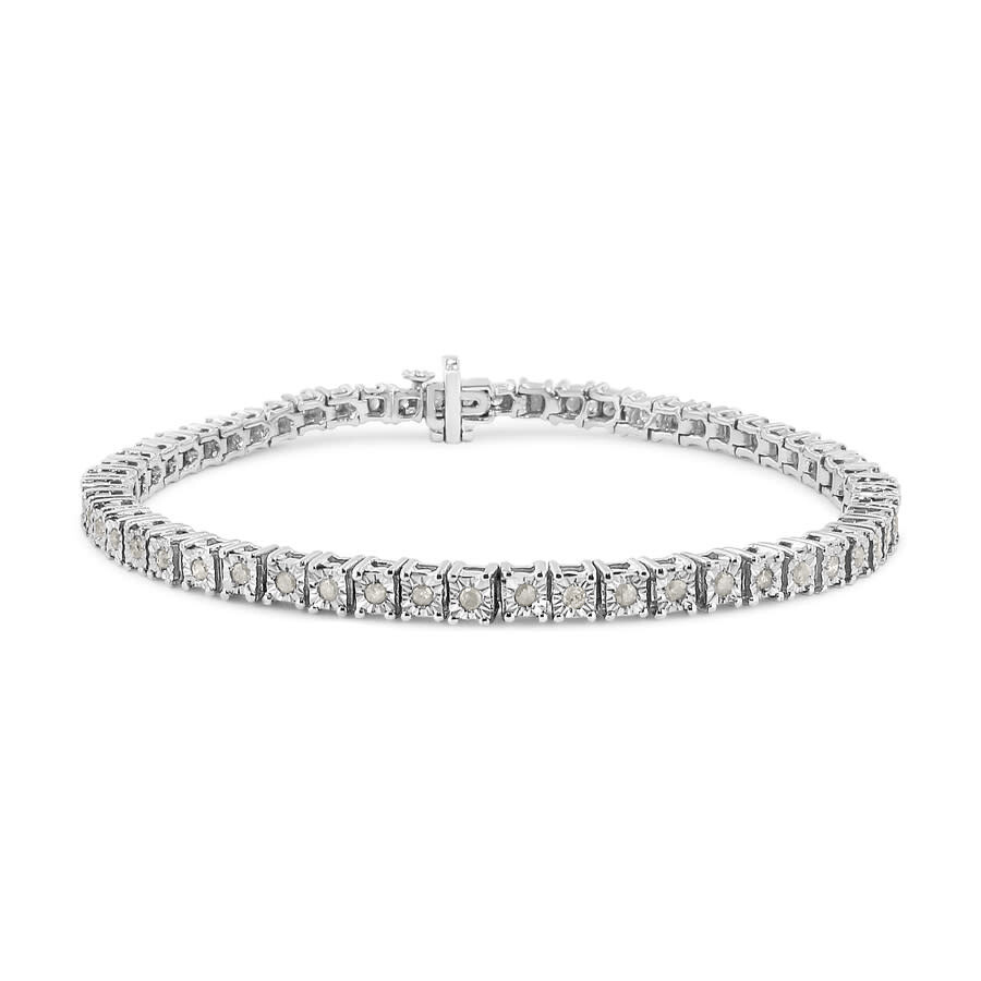 Shop Haus Of Brilliance .925 Sterling Silver 1.0 Cttw Diamond Square Frame Miracle-set Tennis Bracelet (i In White