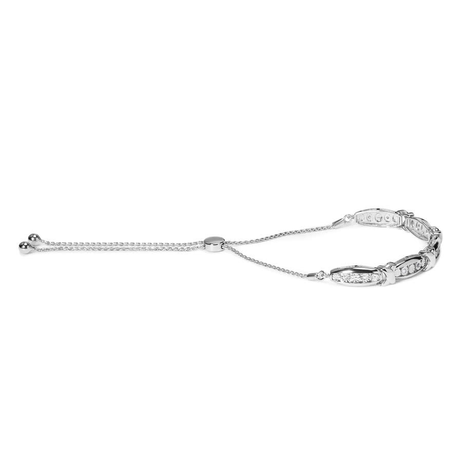 Haus Of Brilliance .925 Sterling Silver 1/10 Cttw Diamond X Link Bolo Bracelet (i-j In White