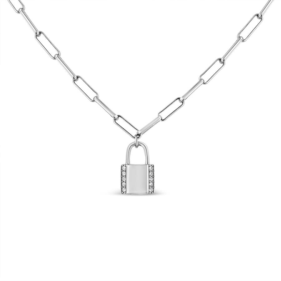 1/5 Ct. T.W. Diamond Lock Necklace in 10K Gold