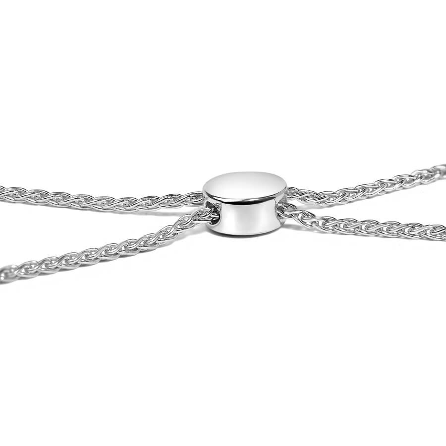 Haus Of Brilliance .925 Sterling Silver 1/2 Cttw Diamond Double Wave Bolo Bracelet In Metallic