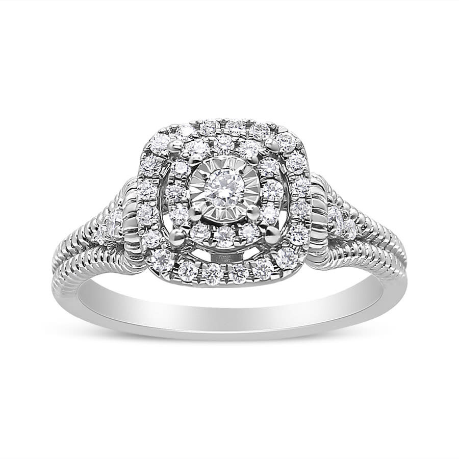 Haus Of Brilliance .925 Sterling Silver 1/3 Cttw Miracle Set Round-cut Diamond Cocktail Ring (h-i Co In White