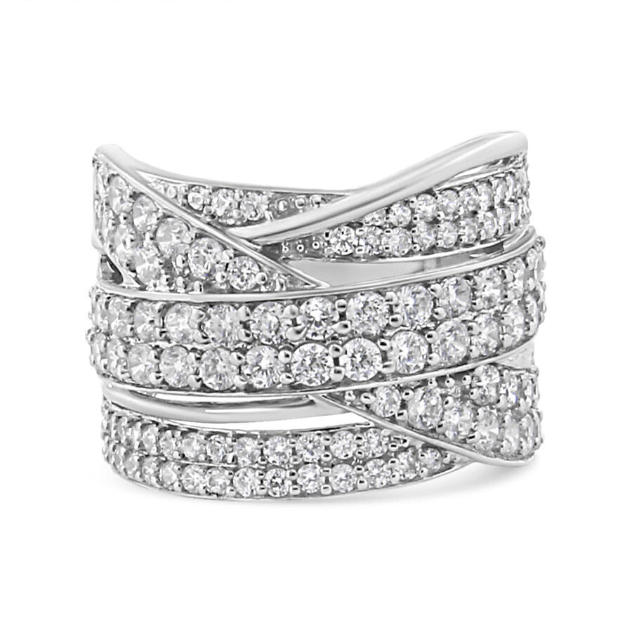 Shop Haus Of Brilliance .925 Sterling Silver 2.00 Cttw Round-cut Diamond Overlapping Bypass Band Ring (i- In White