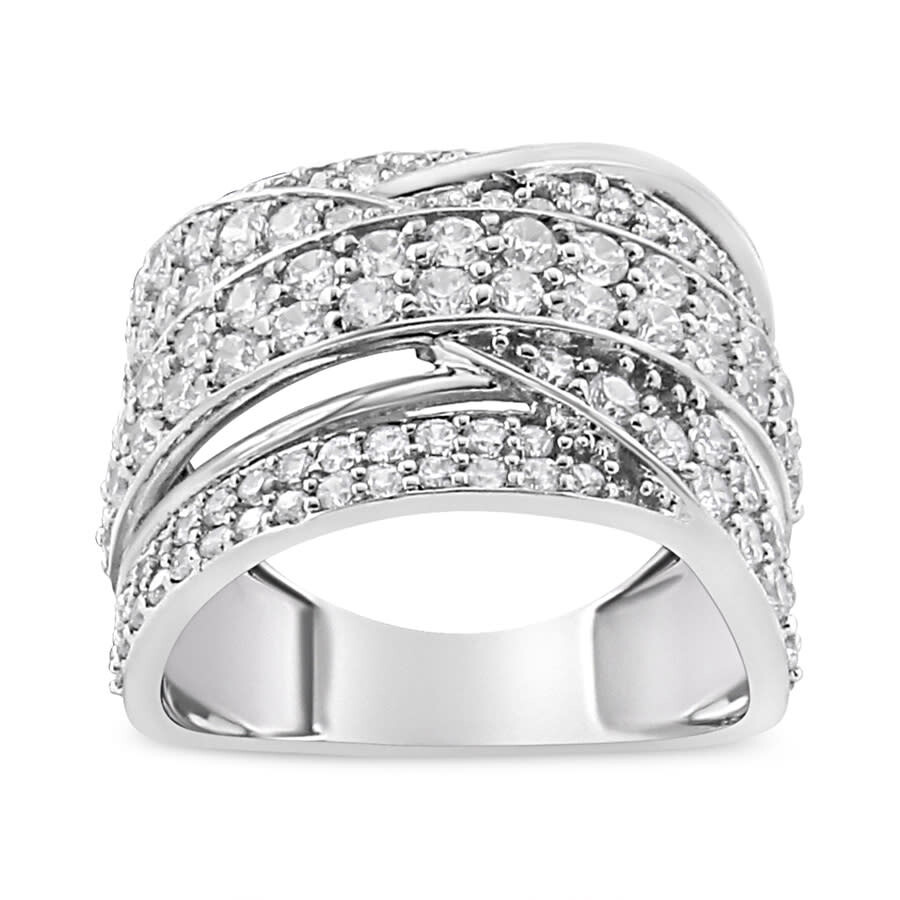 Shop Haus Of Brilliance .925 Sterling Silver 2.00 Cttw Round-cut Diamond Overlapping Bypass Band Ring (i- In White