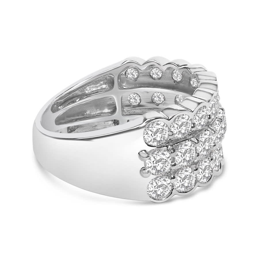 Haus Of Brilliance .925 Sterling Silver 3.0 Cttw Lab Grown Diamond 3 Row Band Ring (f-g Color In White