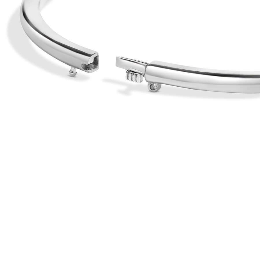 Haus Of Brilliance .925 Sterling Silver 7x7mm Created Red Ruby Solitaire Bangle Bracelet - 7 Inches In White