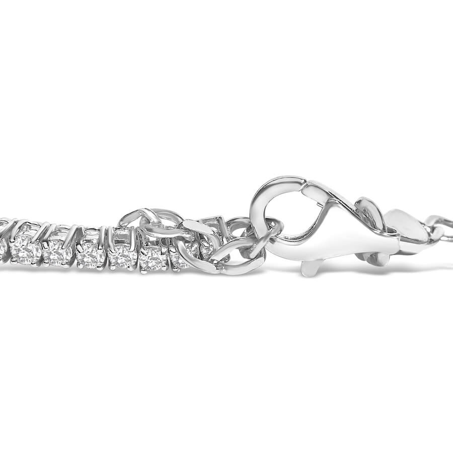 Haus Of Brilliance .925 Sterling Silver Created Ruby And Sapphire Adjustable Tennis Chain Bracelet In White