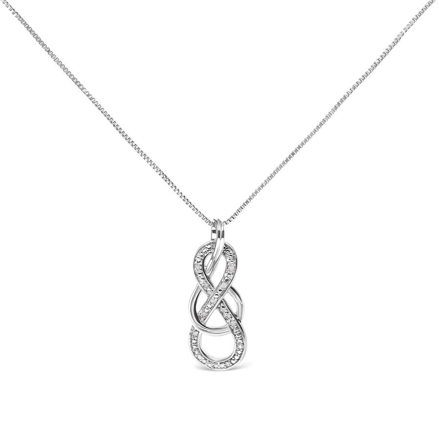 Haus Of Brilliance 925 Sterling Silver Diamond Accent Interlocking Infinity Pendant Necklace In White