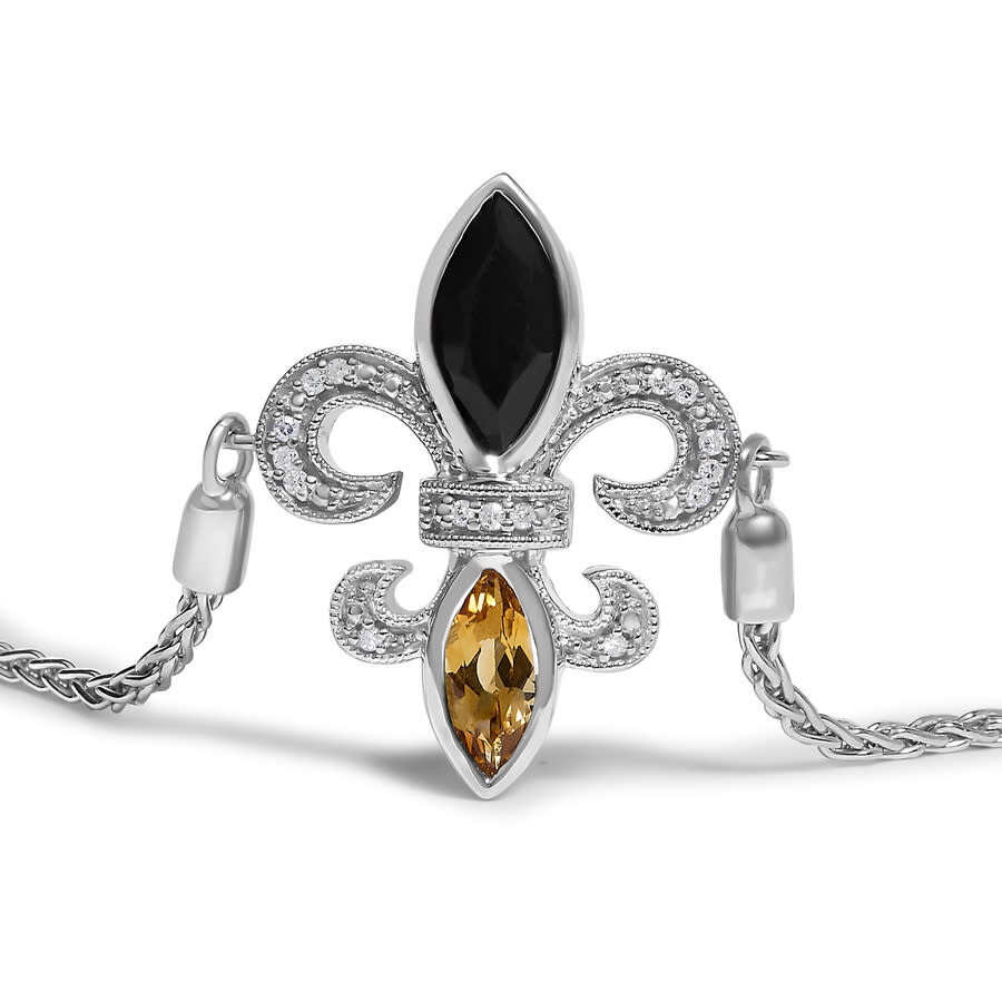 Haus Of Brilliance .925 Sterling Silver Marquise Black Onyx In Silver
