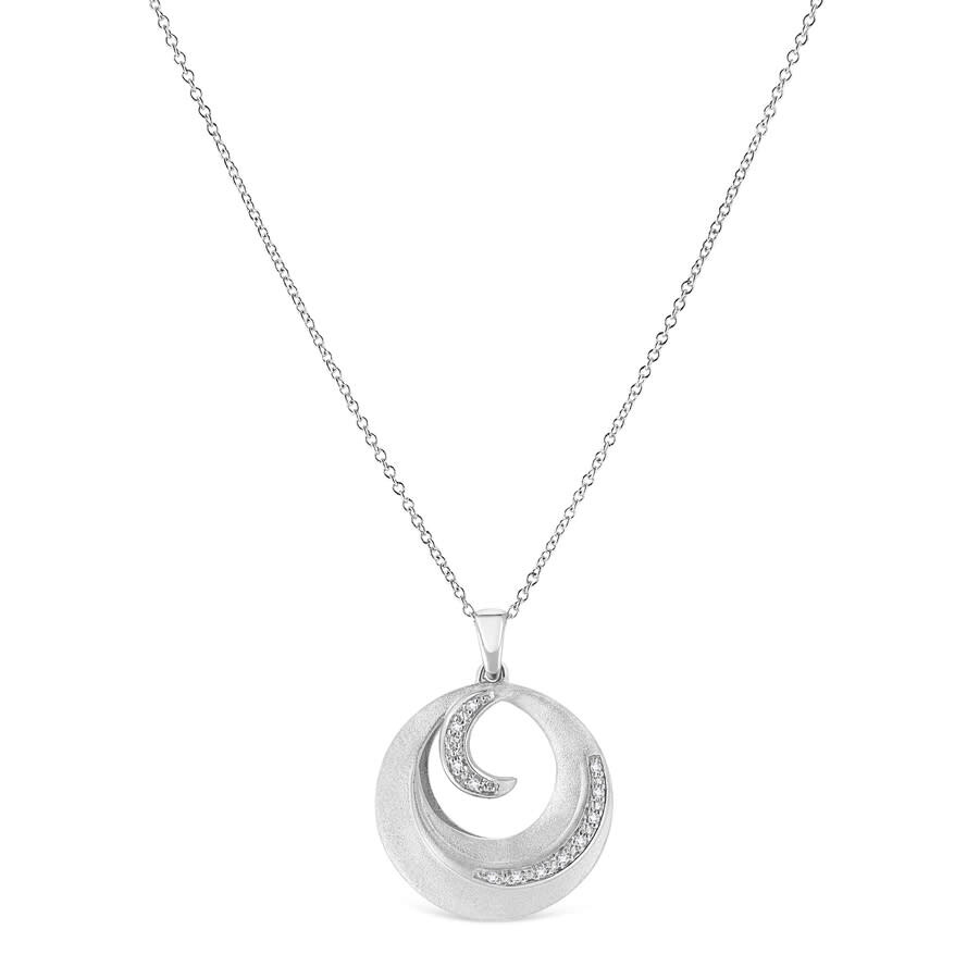 Haus Of Brilliance .925 Sterling Silver Pave-set Diamond Accent Fashion Circle 18" Pendant Necklace In White