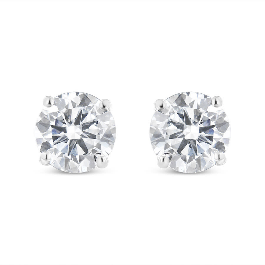 Haus Of Brilliance 14k White Gold 3.0 Cttw 4-prong Set Brilliant Round-cut Solitaire Lab Grown Diamond Screwback Stud E In White