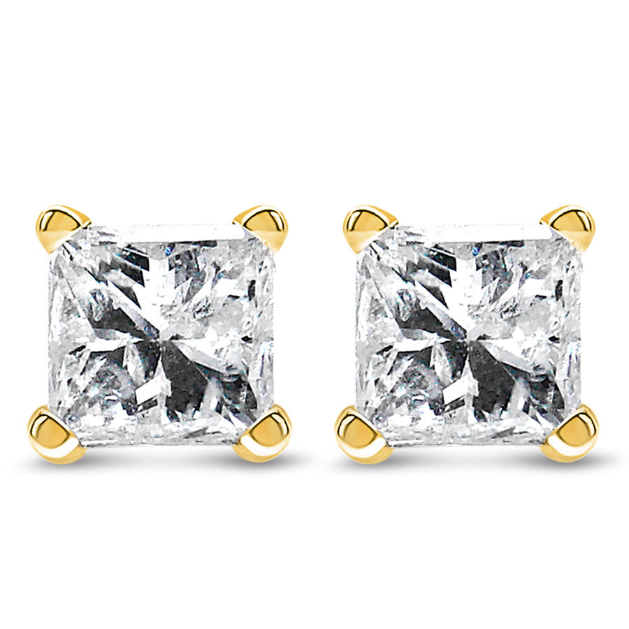 9ct Gold Square 5mm Solitaire Stud Earrings – Pair In Gift Box