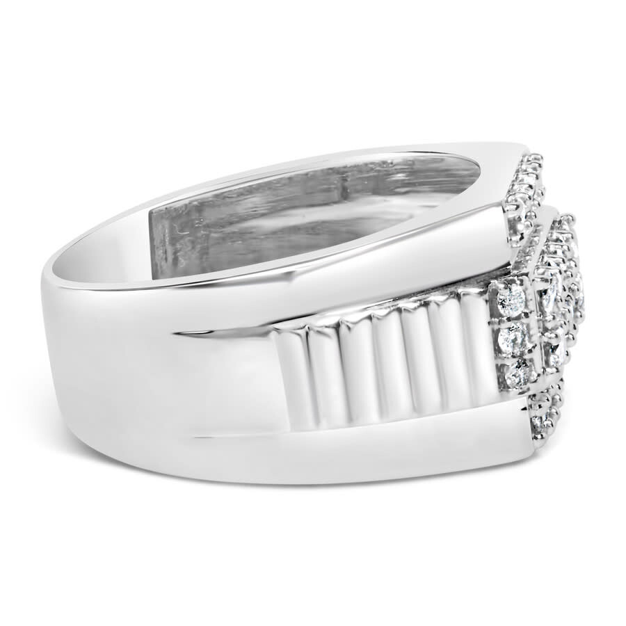 Haus Of Brilliance Men's .925 Sterling Silver 1.00 Cttw Diamond Multi Row Band Ring In White
