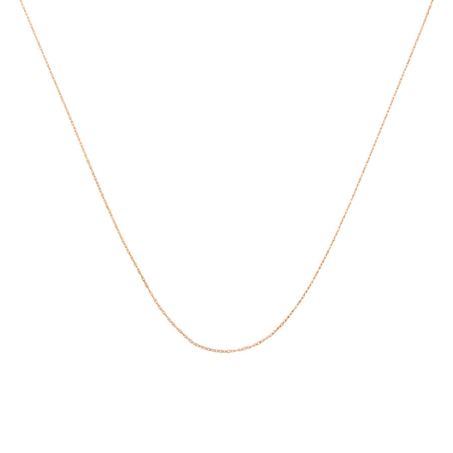 Haus Of Brilliance Solid 10k Rose Gold 0.5mm Rope Chain Necklace. Unisex Chain - Size 18" Inches In Rose Gold-tone