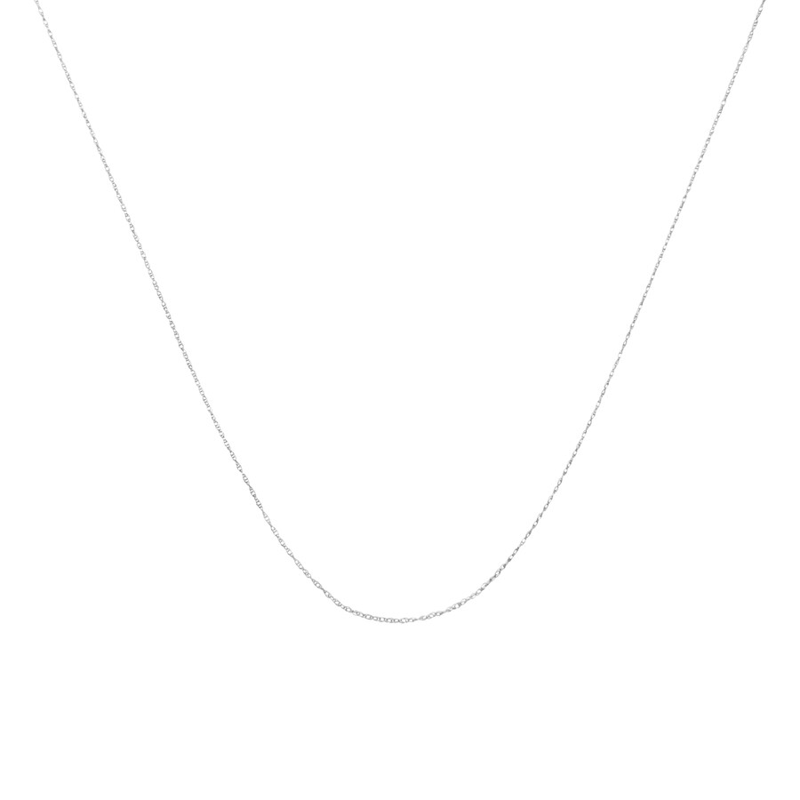 Haus Of Brilliance Solid 10k White Gold 0.5mm Rope Chain Necklace. Unisex Chain - Size 20" Inches