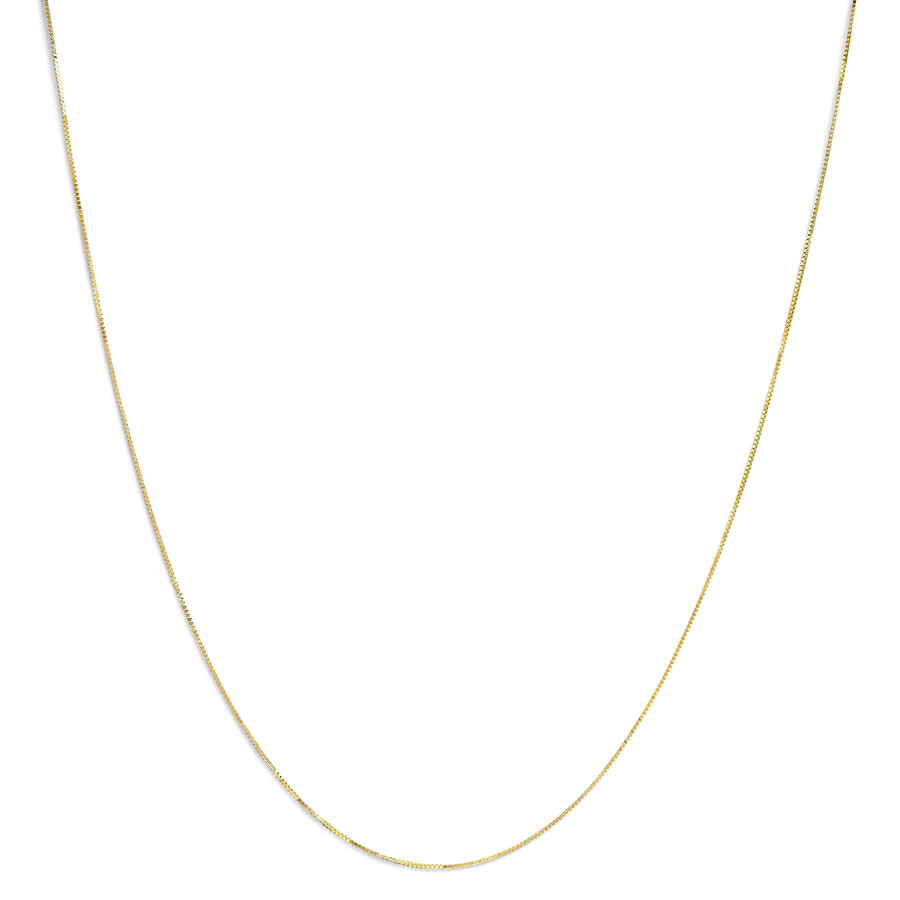Haus Of Brilliance Solid 14k Yellow Gold 0.75mm Classic Box Chain Necklace - Unisex Chain In Yellow
