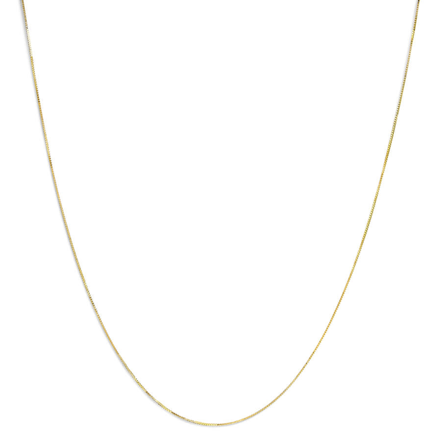 Shop Haus Of Brilliance Solid 14k Yellow Gold 0.75mm Classic Box Chain Necklace - Unisex Chain