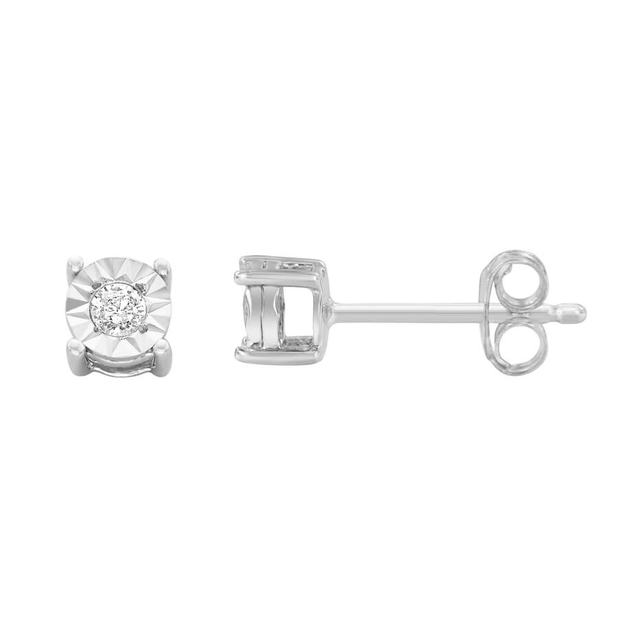 Haus Of Brilliance Sterling Silver 1/10ct. Tdw Round-cut Diamond Miracle-plated Stud Earrings (j-k In White
