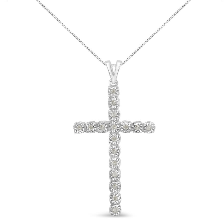 Shop Haus Of Brilliance Sterling Silver 1/4ct Tdw Diamond Cross Pendant Necklace (i-j In White