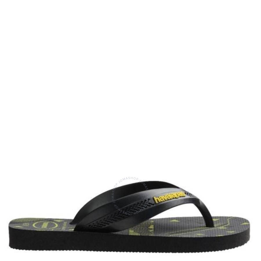 Havaianas Kids Max Heroes Rubber Flip Flops In Black