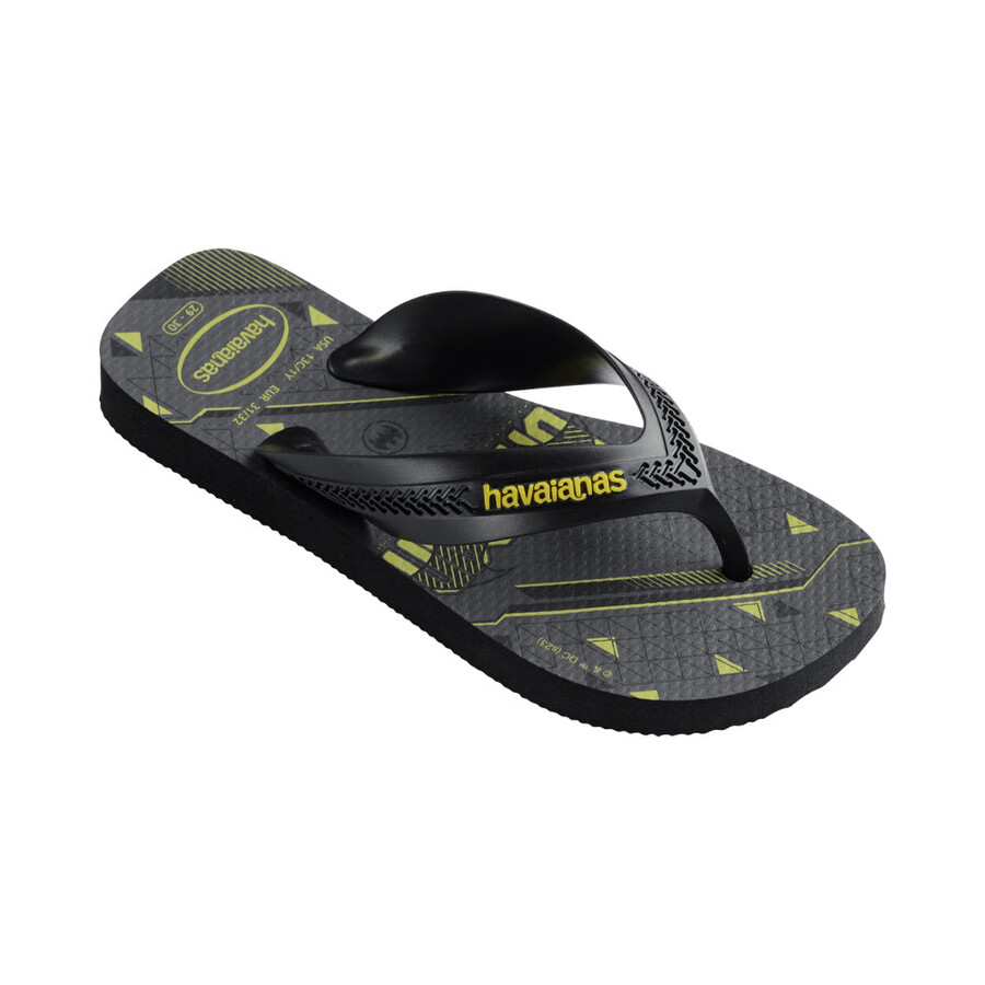 Havaianas Kids Max Heroes Rubber Flip Flops In Black