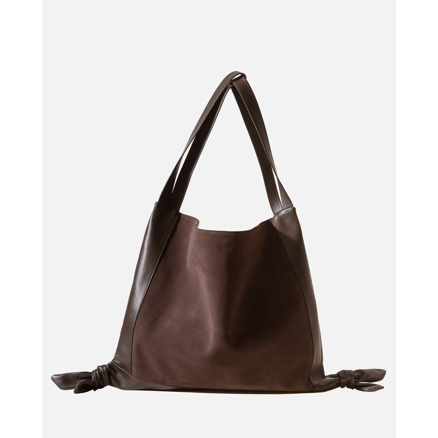 Hereu Knotted-detail Leather Shoulder Bag In Brown