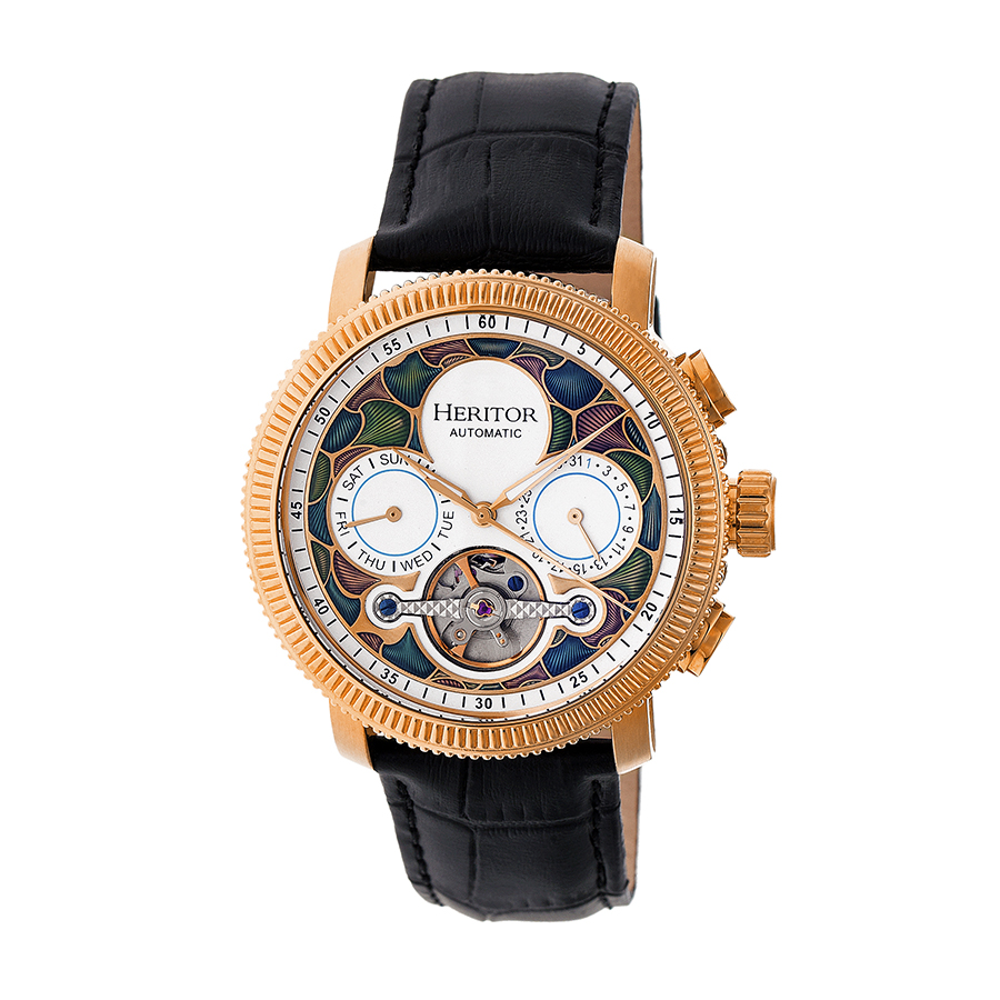 Heritor Aura Automatic Vitreous Enamel Dial Men's Watch HR3506