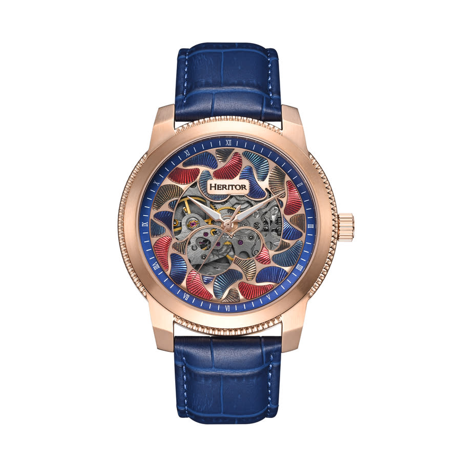 Heritor Emmanuel Automatic Blue Dial Men's Watch HERHS3704