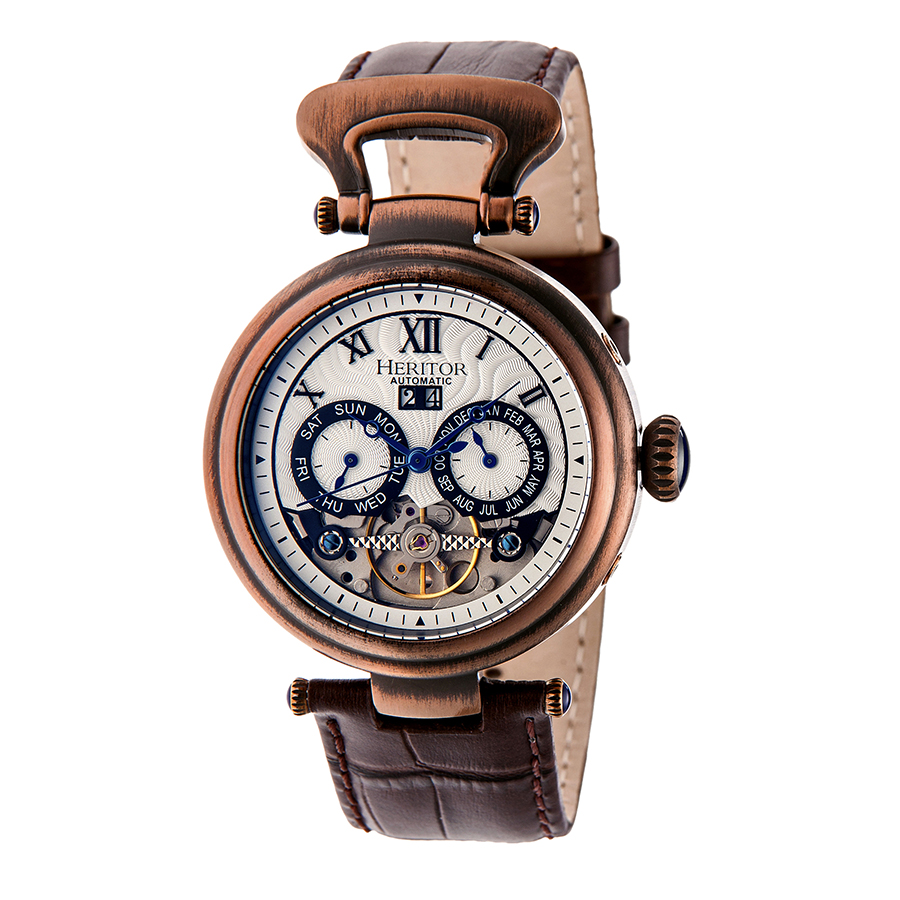 Heritor Ganzi Silver Dial Automatic Men's Watch HR3308
