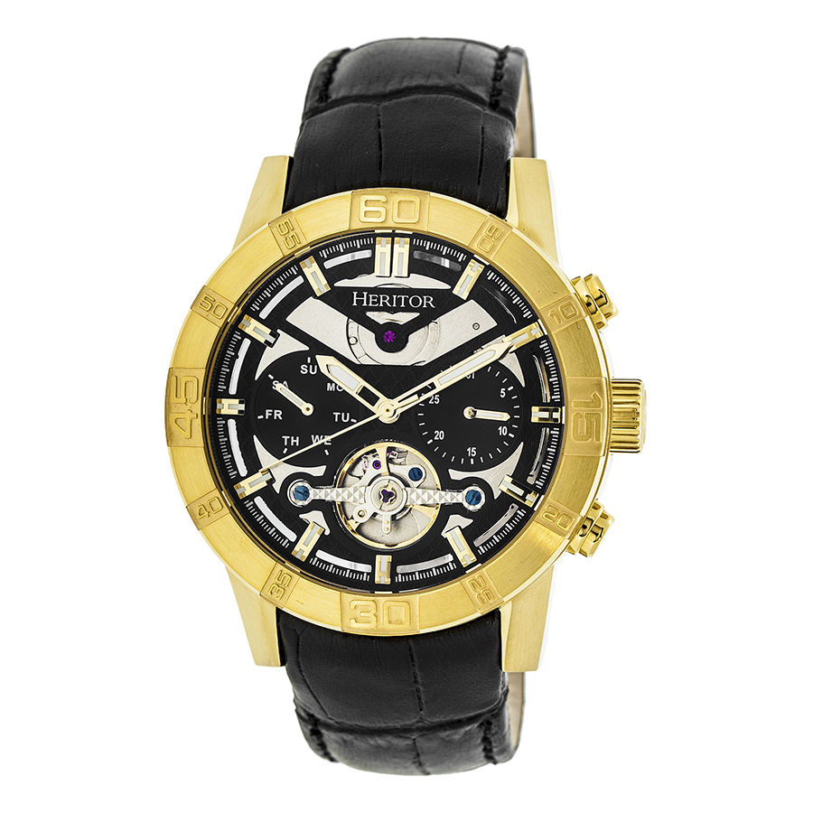 Heritor Hannibal Automatic Black Dial Men's Watch HR4104