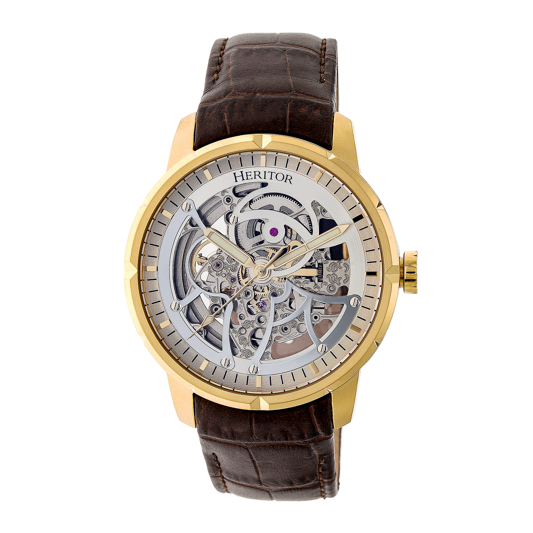 Heritor Ryder Automatic Black Skeleton Dial Men's Watch HR4605