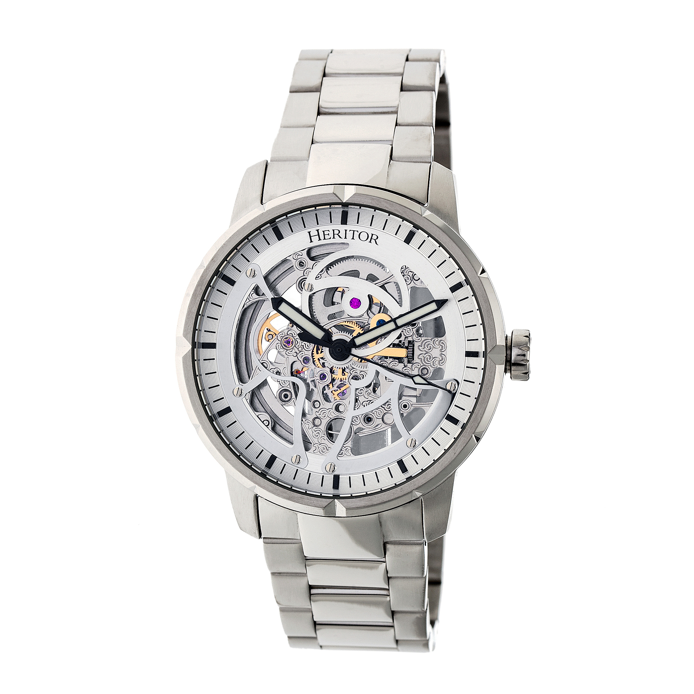 Heritor Ryder Automatic Silver Skeleton Dial Men's Watch HR4607