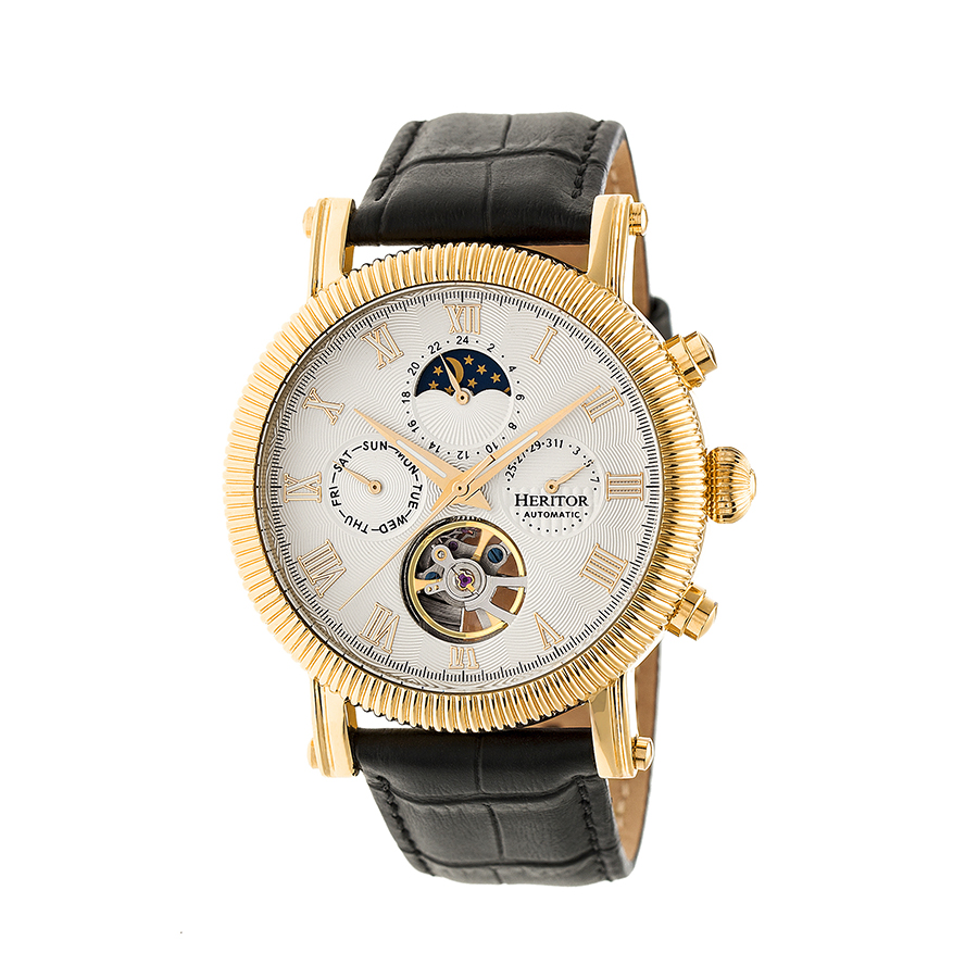 Heritor Winston Automatic White Dial Men's Watch HR5203