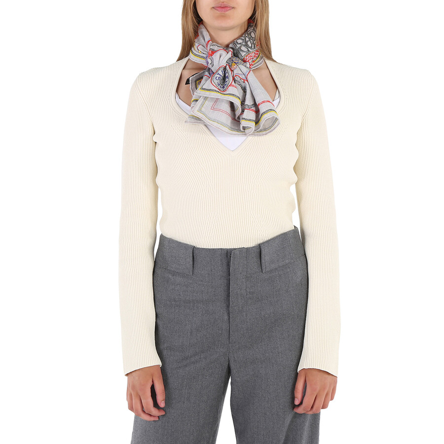 【 Hermes 】Ladies Grey Zouaves Et Dragons Wash スカーフ 90 Pre-owned Hermes Ladies Grey Zouaves Et Dragons Wash Scarf