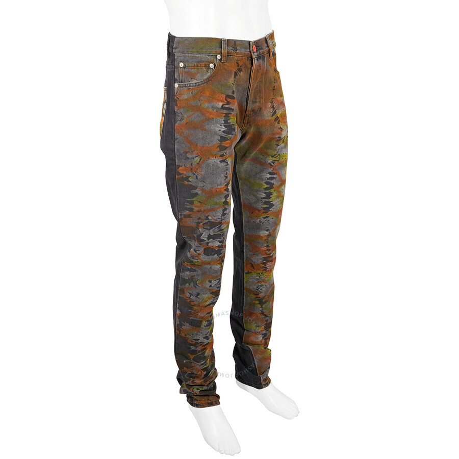 Shop Heron Preston Men's Tie-dye Effect Straight Jeans In Multicolor