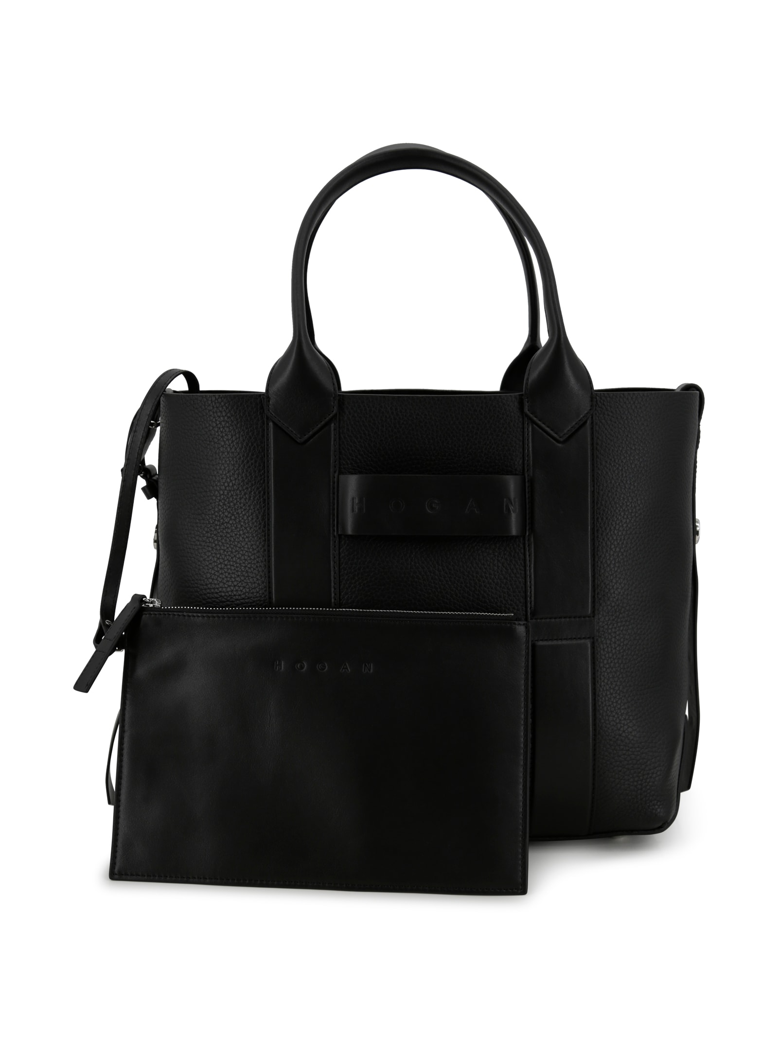 Hogan Script Medium Shopping Bag KBW01OA0300UH9_B999 - Handbags - Jomashop