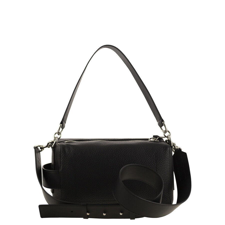 Hogan Script Mini Leather Top Box In Black