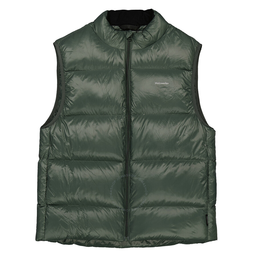 Holzweiler Men's Dark Green Shiny Daff Down Vest In Green